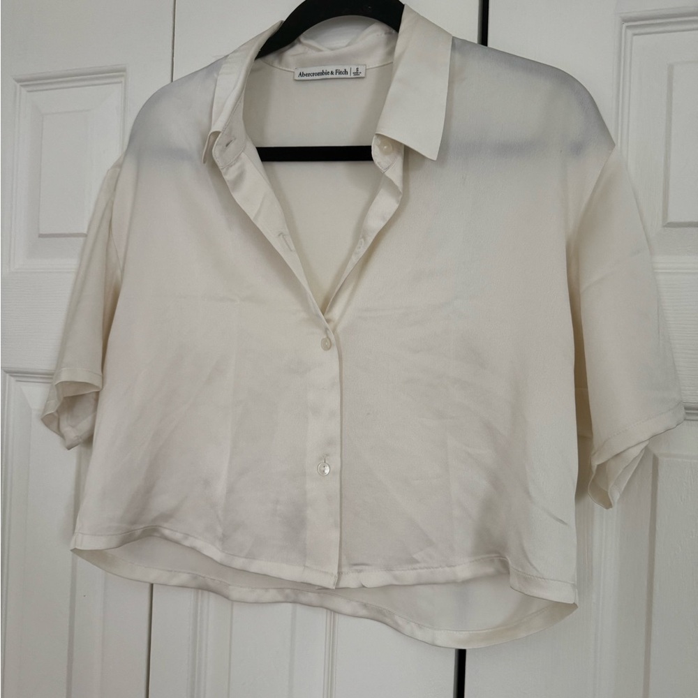 Abercrombie & Fitch Off-White Button-Down Short Sleeve Shirt